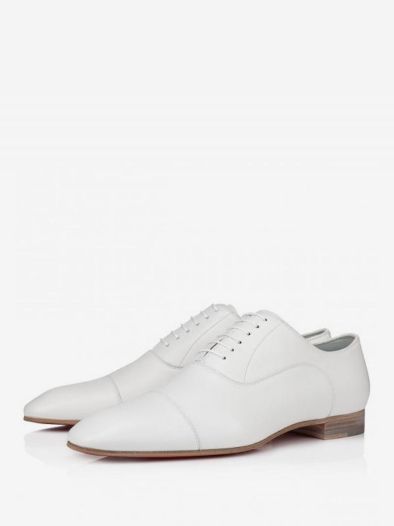 Sapatos Sociais Masculinos Bico Quadrado Branco Oxford Baile Casamento