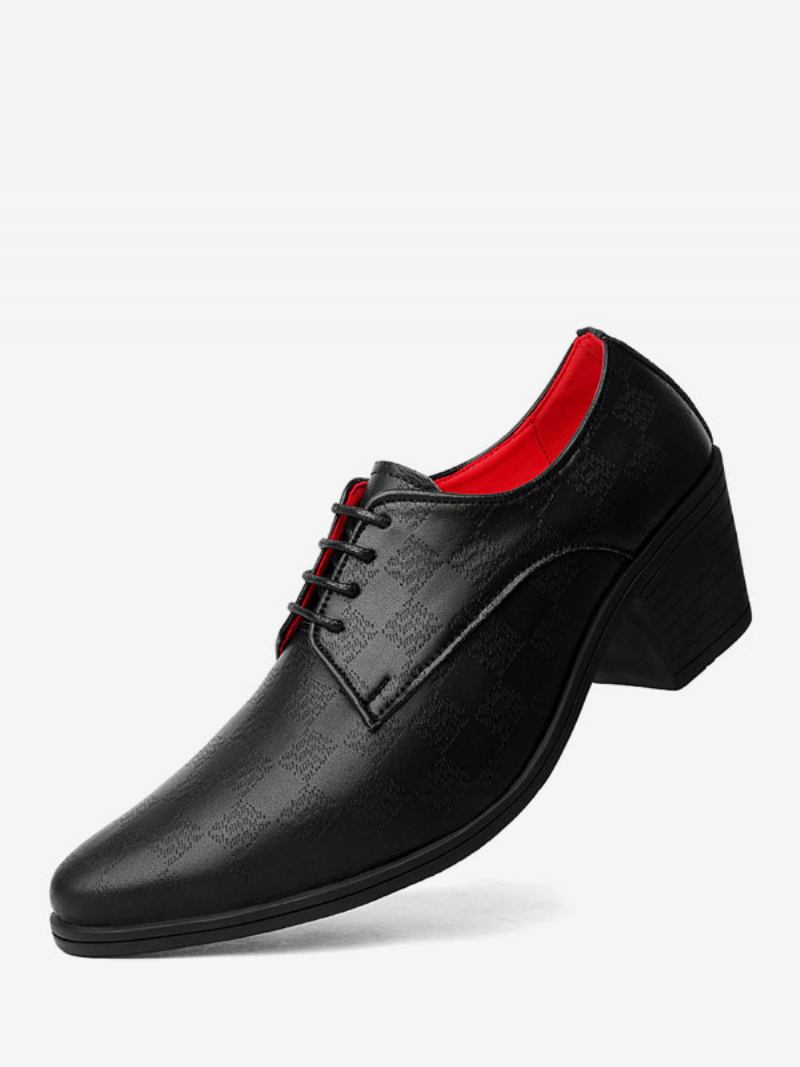 Sapatos Sociais Masculinos Moda Bico Fino Com Cadarço Couro Pu Baile Para Festa Casamento