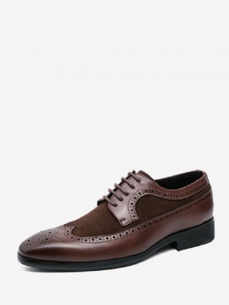 Sapatos Sociais Masculinos Moda Dedo Do Pé Redondo Rendas Até Couro Pu Oxford Baile Formatura Casamento