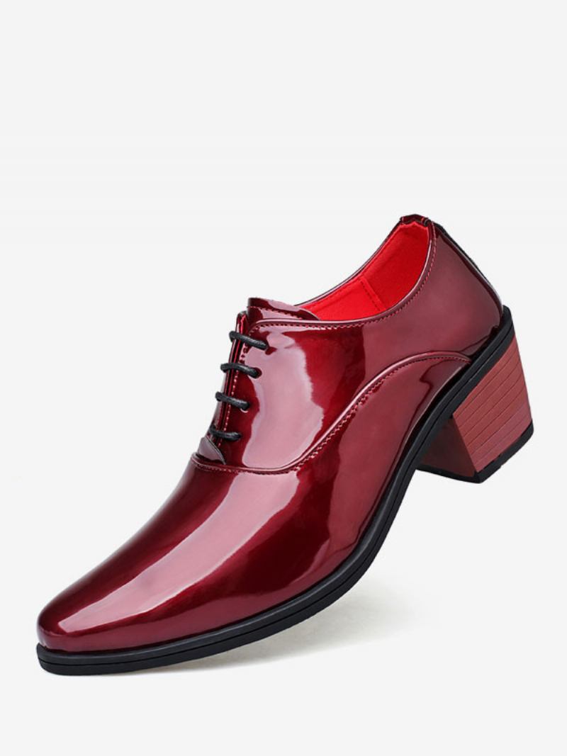 Sapatos Sociais Masculinos Oxford Bico Fino Couro Envernizado Festa Casamento