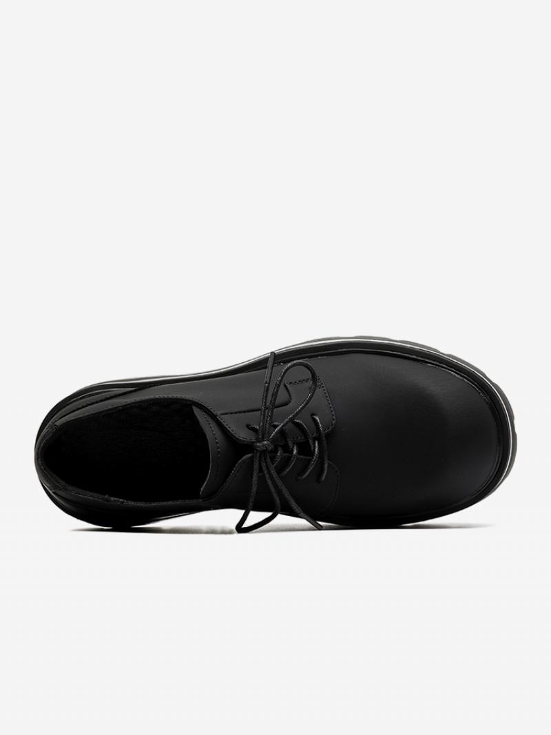 Sapatos Sociais Para Homens Elegantes Com Alça Redonda Ajustável Em Couro Pu - Preto