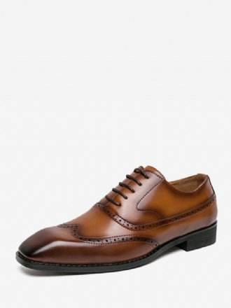 Vestido Masculino Com Bico Quadrado E Alça Ajustável Em Couro Pu Oxford Sapatos Casamento Para Baile