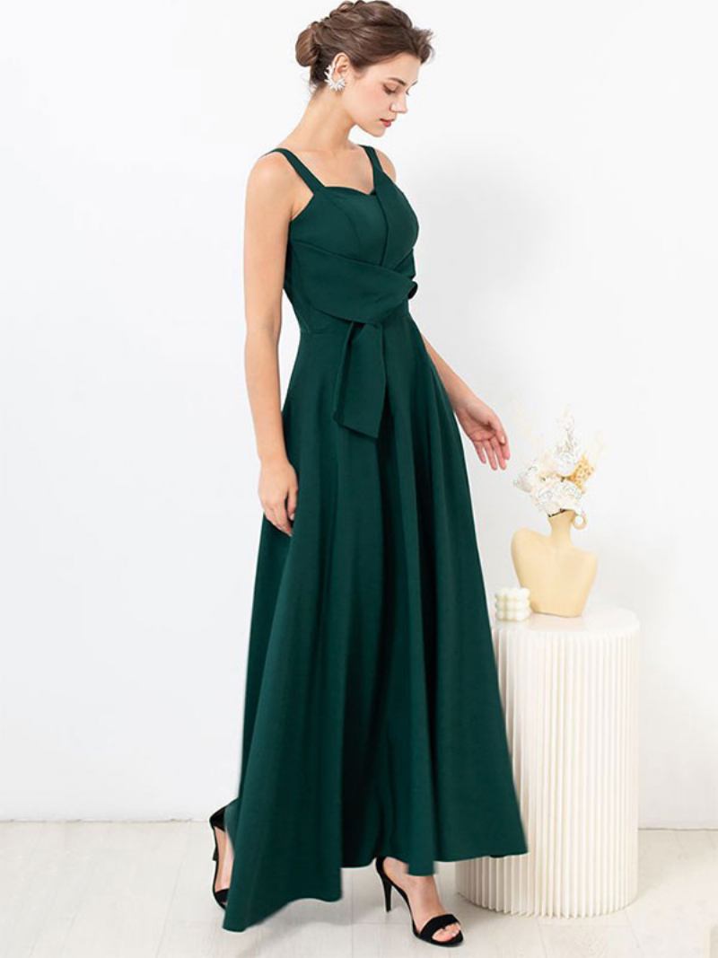 Vestidos Maxi Femininos Sem Mangas Com Costas Nuas E Laço Para Festa Aniversário Vestido Baile - Verde