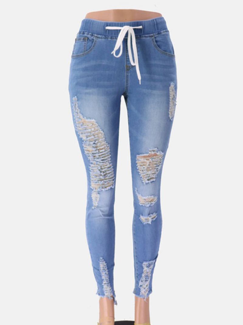 Calça Jeans Feminina Casual Algodão - Azul Céu Claro 