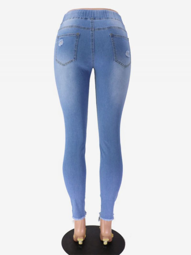 Calça Jeans Feminina Casual Algodão - Azul Céu Claro 