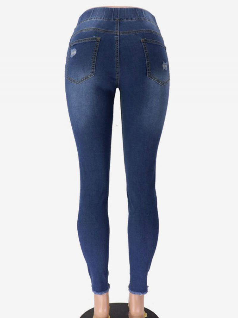 Calça Jeans Feminina Casual Algodão -  Azul Profundo