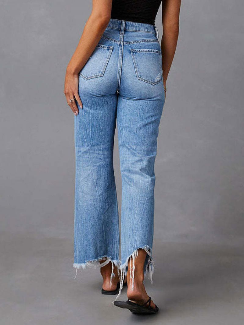 Calça Jeans Feminina Charmosa Poliéster Angustiado - Azul