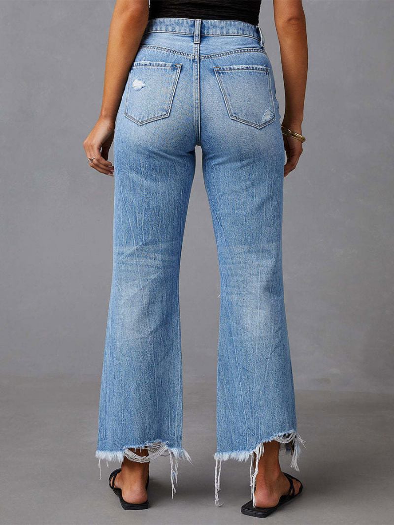 Calça Jeans Feminina Charmosa Poliéster Angustiado - Azul