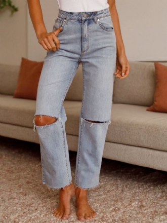 Calça Jeans Feminina Chique Cintura Subida Algodão