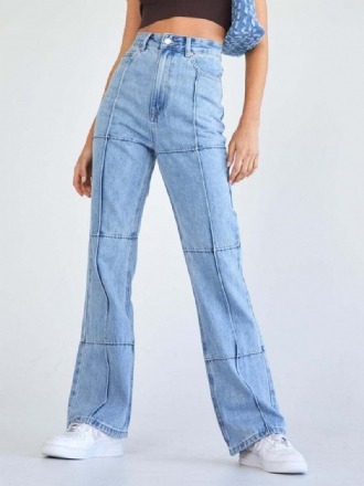 Jeans Feminino Charme Azul Reto Algodão