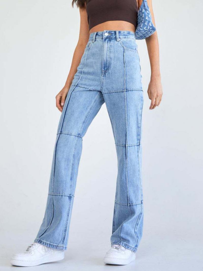 Jeans Feminino Charme Azul Reto Algodão - Azul Céu Claro