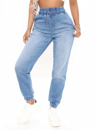 Jeans Para Mulheres Cool Blue Tapered Fit Cotton Bottoms