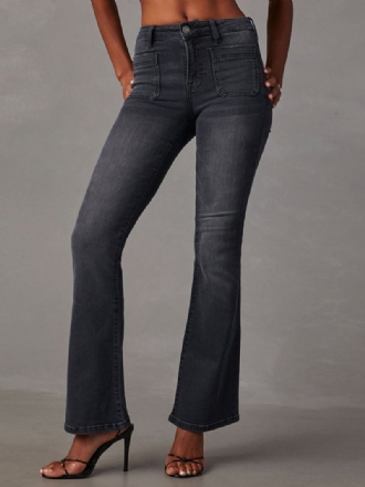 Jeans Para Mulheres Moda Poliéster Queimado