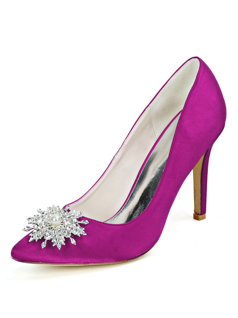 Salto Noiva Feminino Com Strass E Neve - Roxo