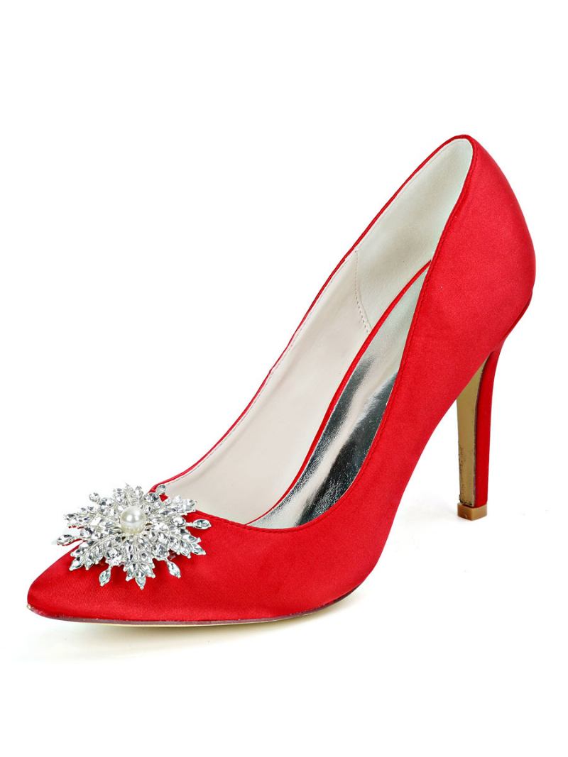 Salto Noiva Feminino Com Strass E Neve - Vermelho Turo