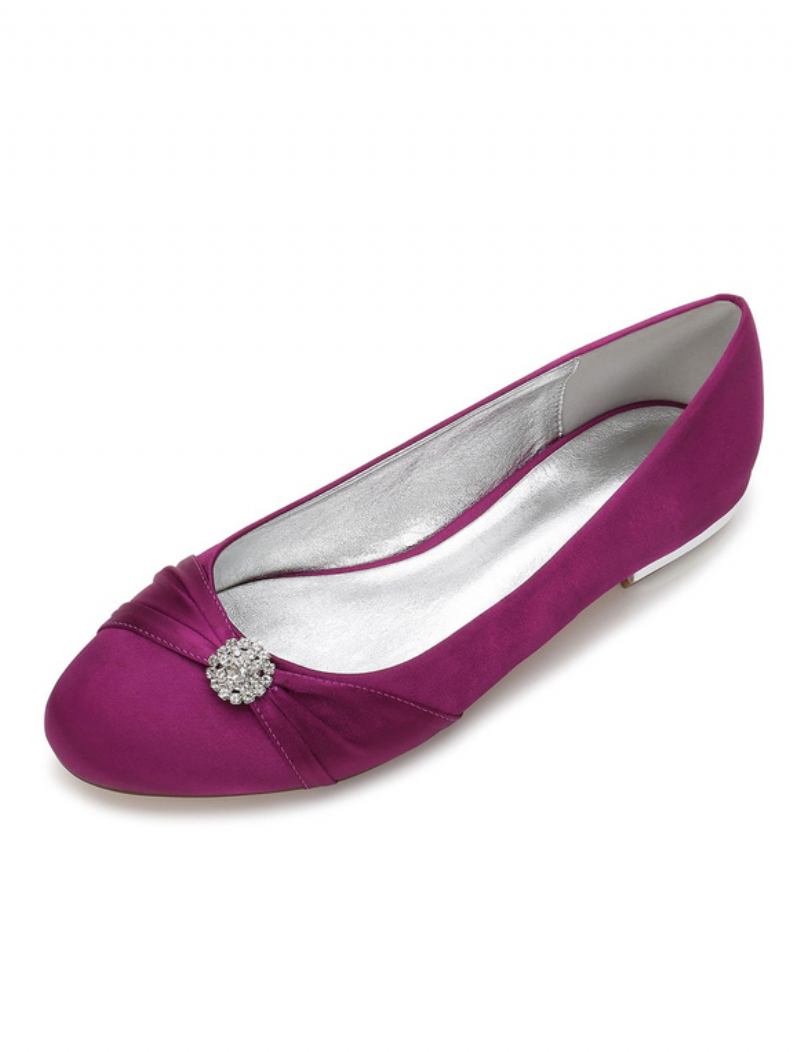 Sapatilhas Femininas Strass Para Casamento - Roxo