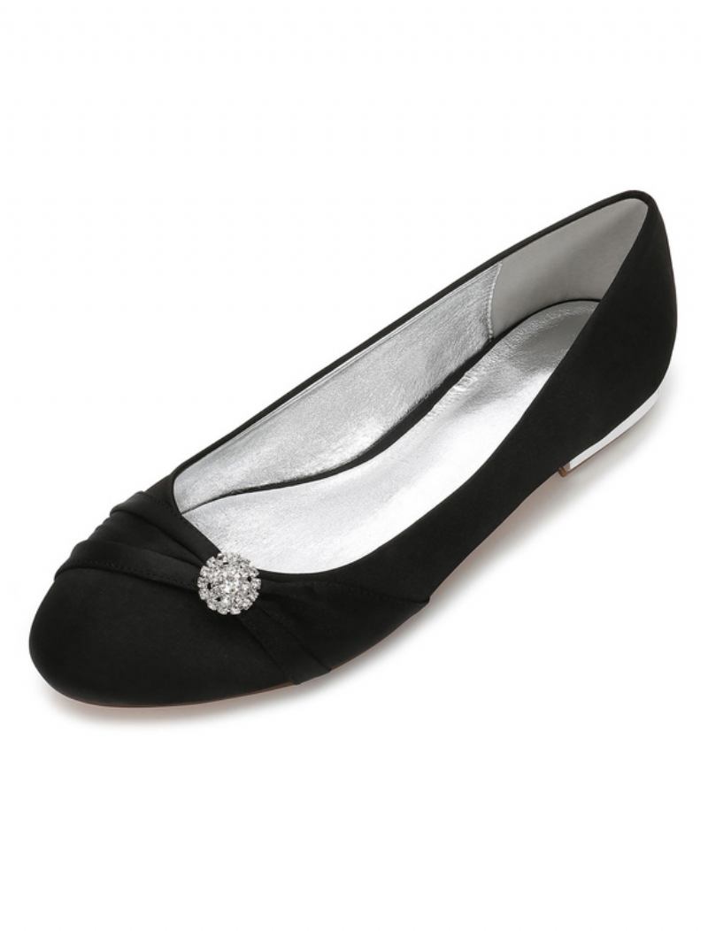 Sapatilhas Femininas Strass Para Casamento - Preto