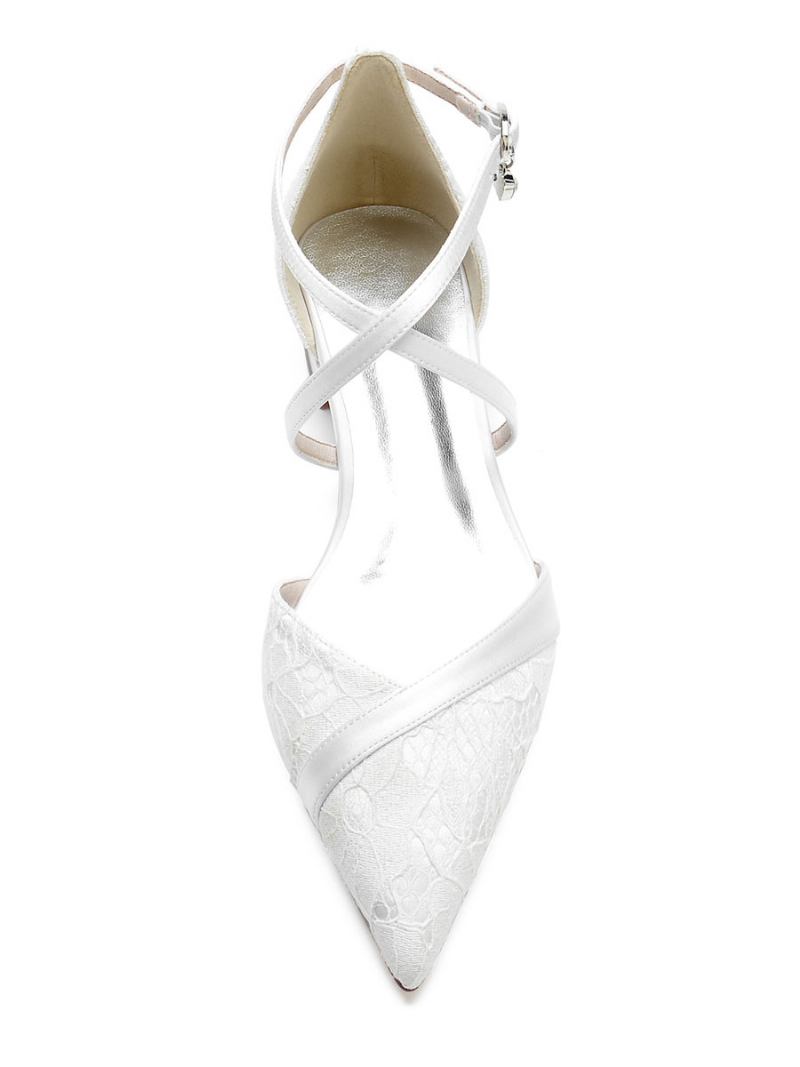 Sapatos Casamento Femininos Com Renda Noiva - Branco