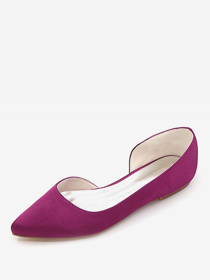 Sapatos Noiva Baixos Dorsay Femininos - Roxo