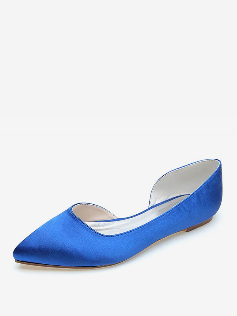 Sapatos Noiva Baixos Dorsay Femininos - Azul