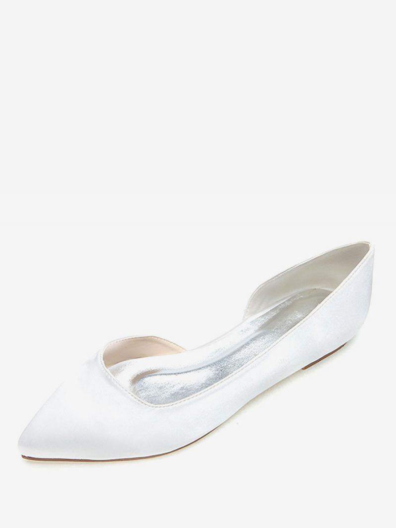 Sapatos Noiva Baixos Dorsay Femininos - Branco