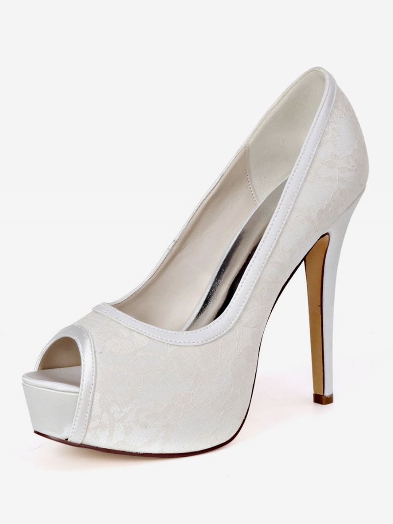 Sapatos Noiva Femininos Com Plataforma Peep Toe Bordados Para Casamento