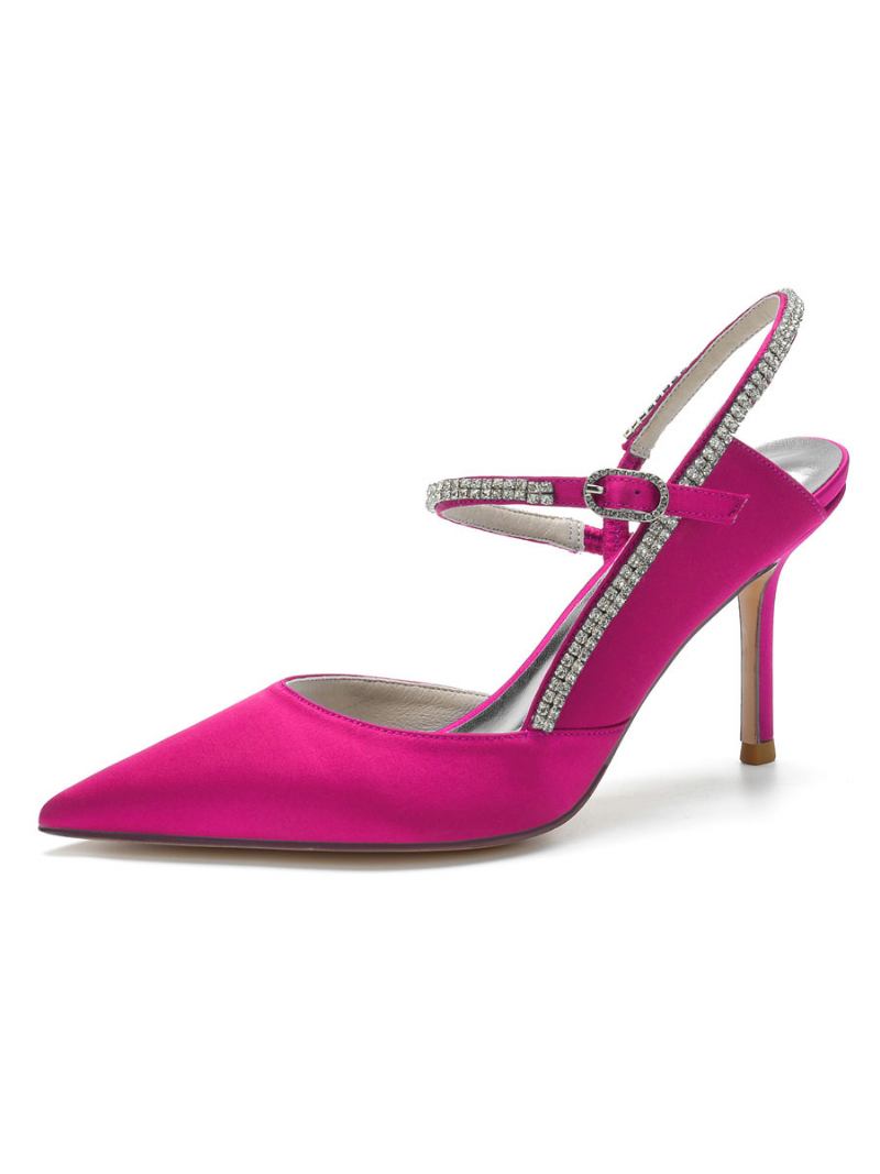 Sapatos Noiva Femininos Com Strass E Salto Alto - Rosa