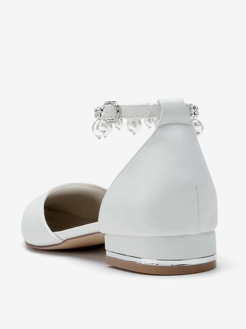 Sapatos Noiva Femininos Couro Pu Bico Fino - Branco