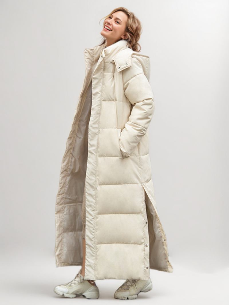 Puffer Coats Ecru Branco Inverno Casacos Longos Para Mulheres