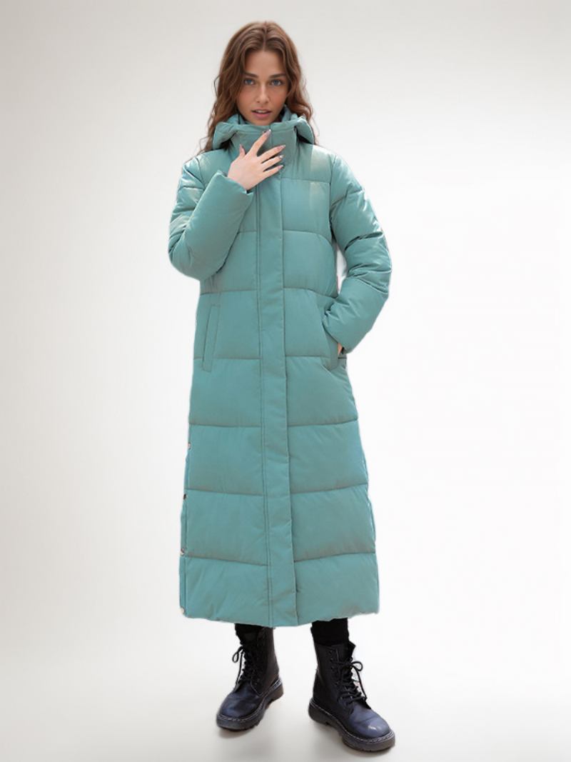 Puffer Coats Ecru Branco Inverno Casacos Longos Para Mulheres - Verde