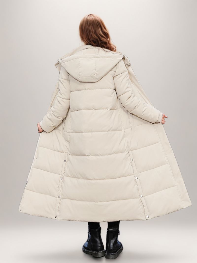 Puffer Coats Ecru Branco Inverno Casacos Longos Para Mulheres - Bege