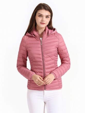 Puffer Coats Rosa Algodão Com Capuz Inverno Casacos Quentes Para Mulheres