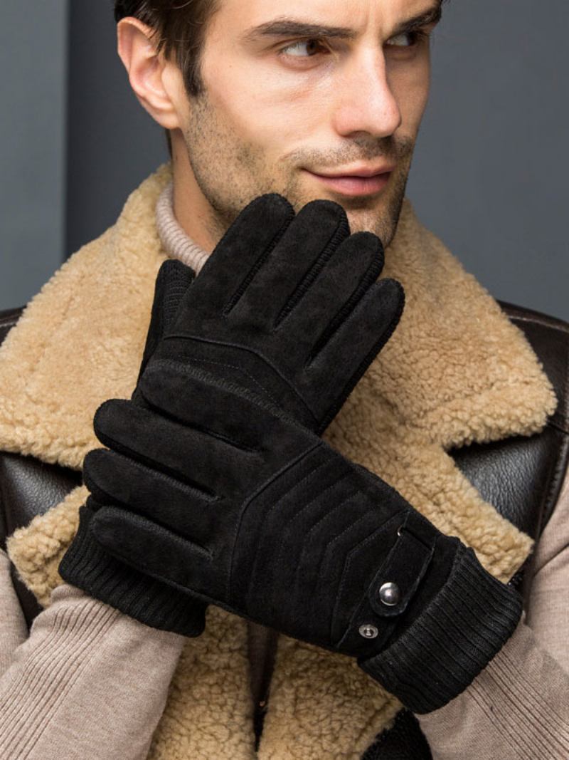 Luvas Curtas Aquecidas Inverno Masculino - Preto