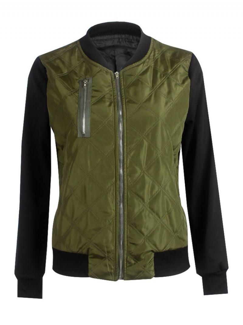 Jaqueta Bomber Feminina Com Gola Acolchoada - Verde Caçador