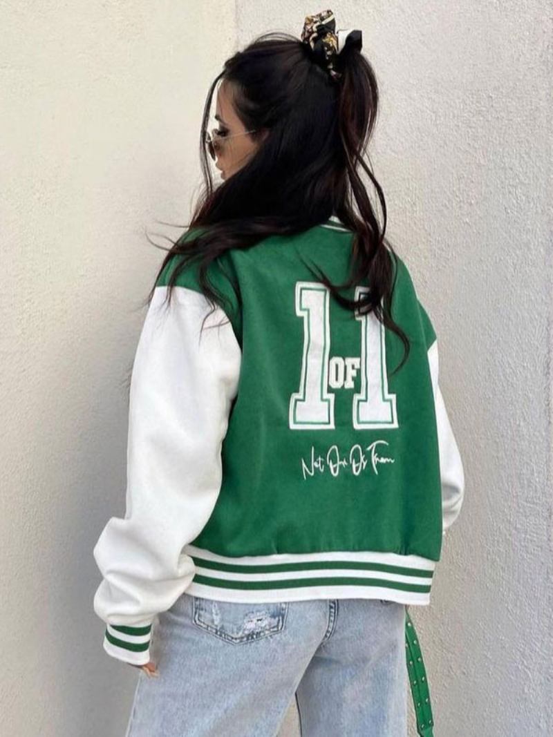 Jaqueta Bomber Feminina Oversized Casual Volta Às Aulas - Verde