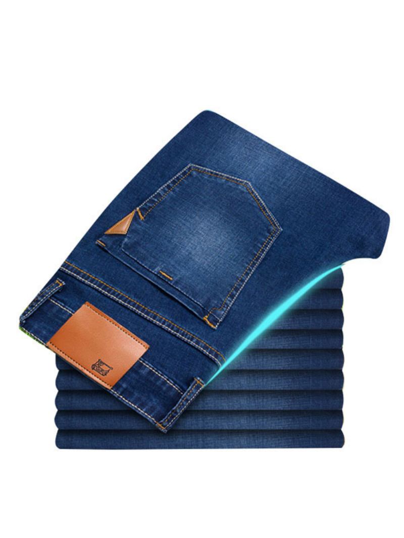 Calça Jeans Masculina Chique Desgastada Com Design Antigo Skinny Azul Celeste -  Azul Profundo 