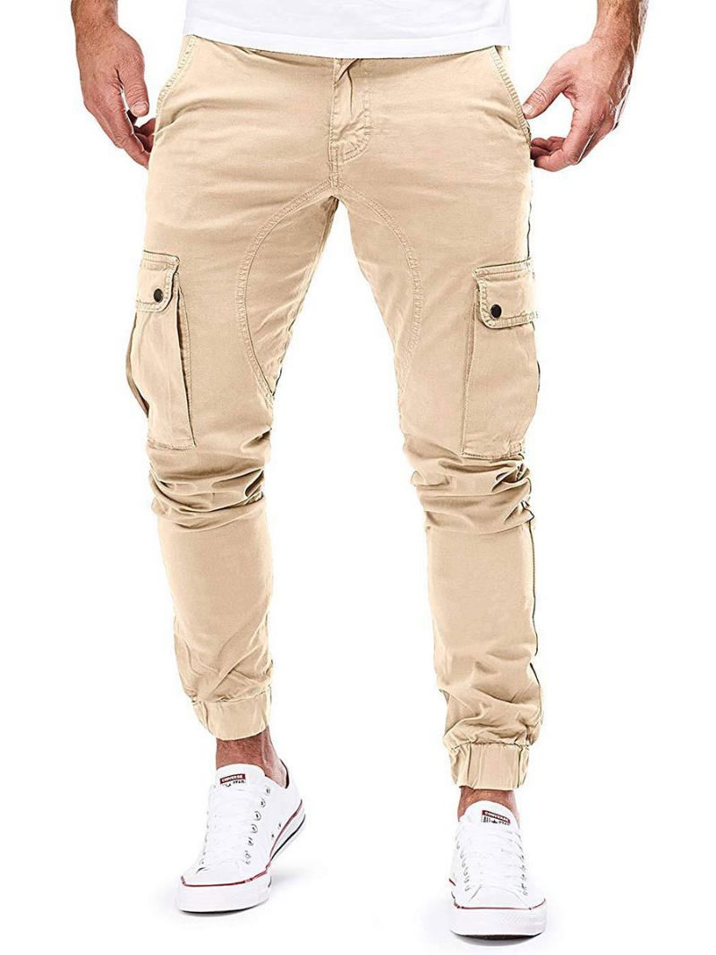 Calça Masculina Casual Afunilada Moletom Hunter Green - Cáqui