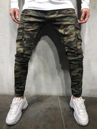 Calça Masculina Casual Camuflada Skinny Hunter Verde