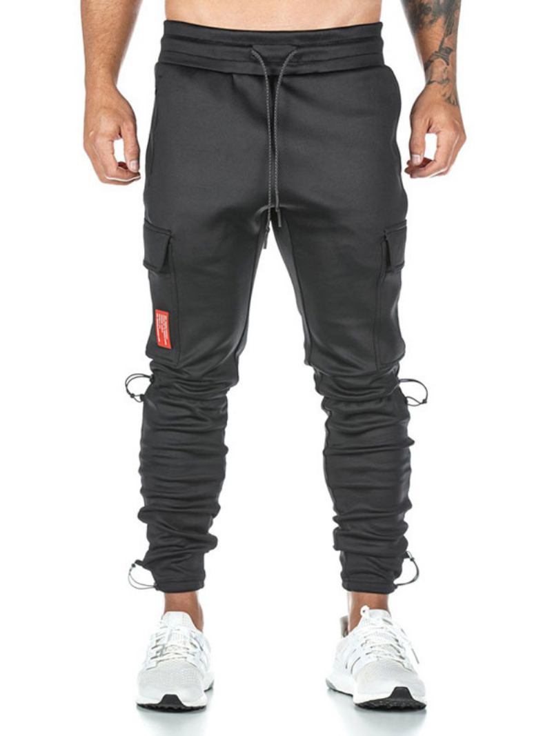 Calças Masculinas Chic Tapered Fit Sweatpants Pretas