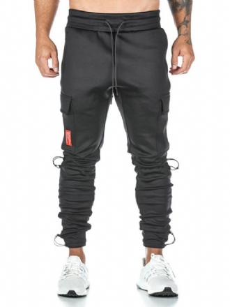 Calças Masculinas Chic Tapered Fit Sweatpants Pretas