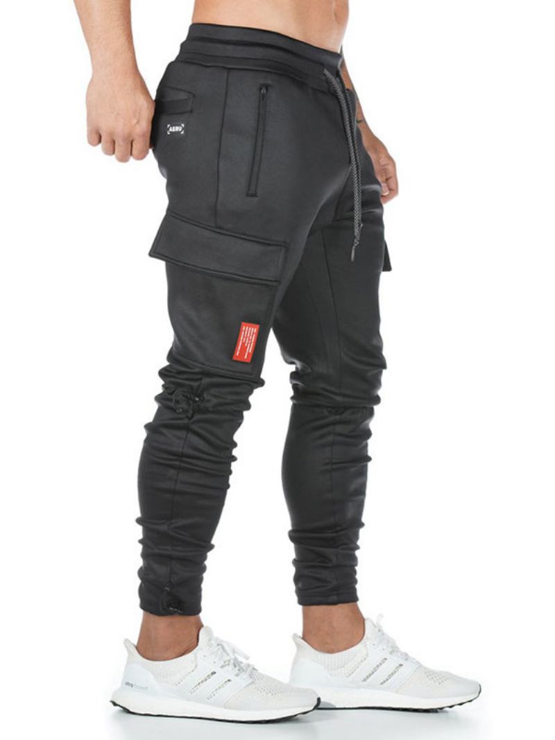 Calças Masculinas Chic Tapered Fit Sweatpants Pretas - Preto