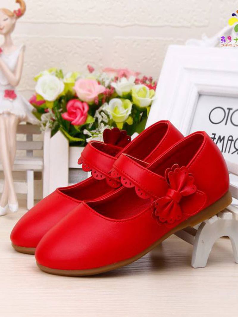 O Florista Calça Sapatos Festa Couro Pu Vermelho Para Crianças - Vermelho