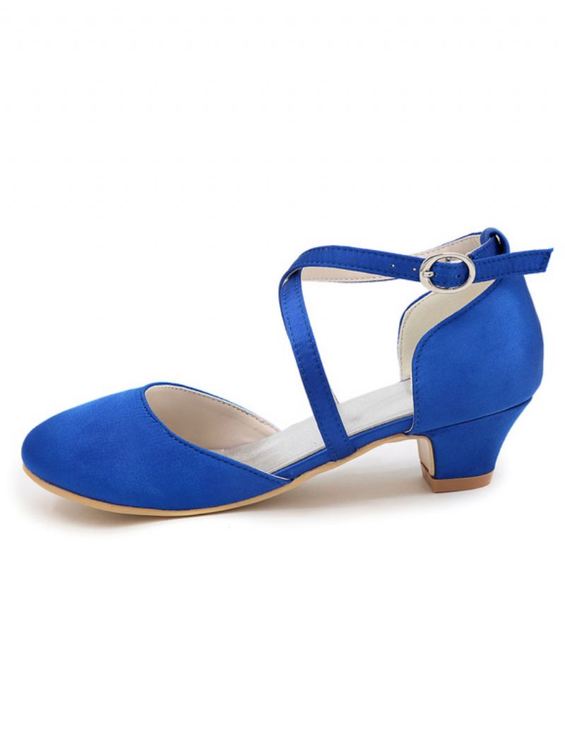 Sapatos Femininos Vintage Cruzados Com Bombas Noiva - Azul