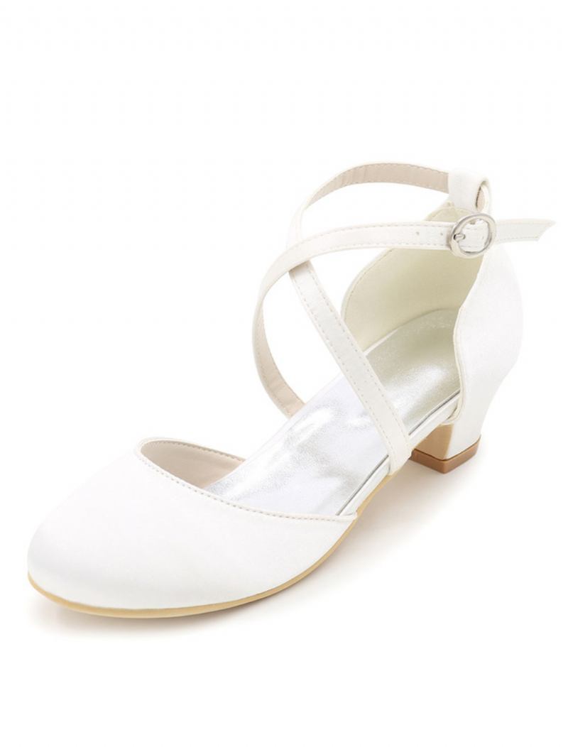 Sapatos Femininos Vintage Cruzados Com Bombas Noiva - Branco