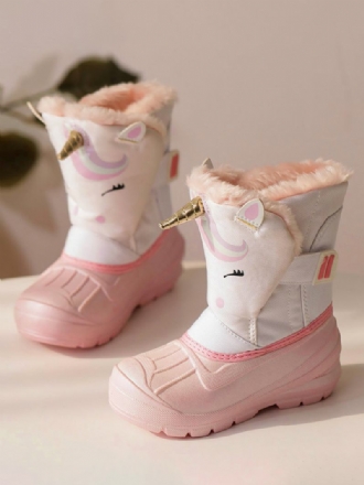 Sapatos Inverno Para Meninas Lindos Personagens Unicórnio Desenho Animado Nylon Com Estampa Botas Neve