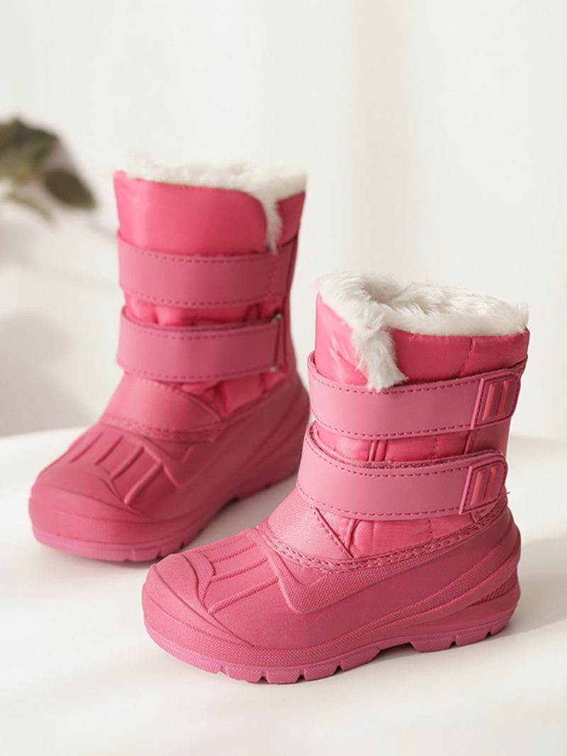 Sapatos Inverno Para Meninas Lindos Personagens Unicórnio Desenho Animado Nylon Com Estampa Botas Neve - Rosa