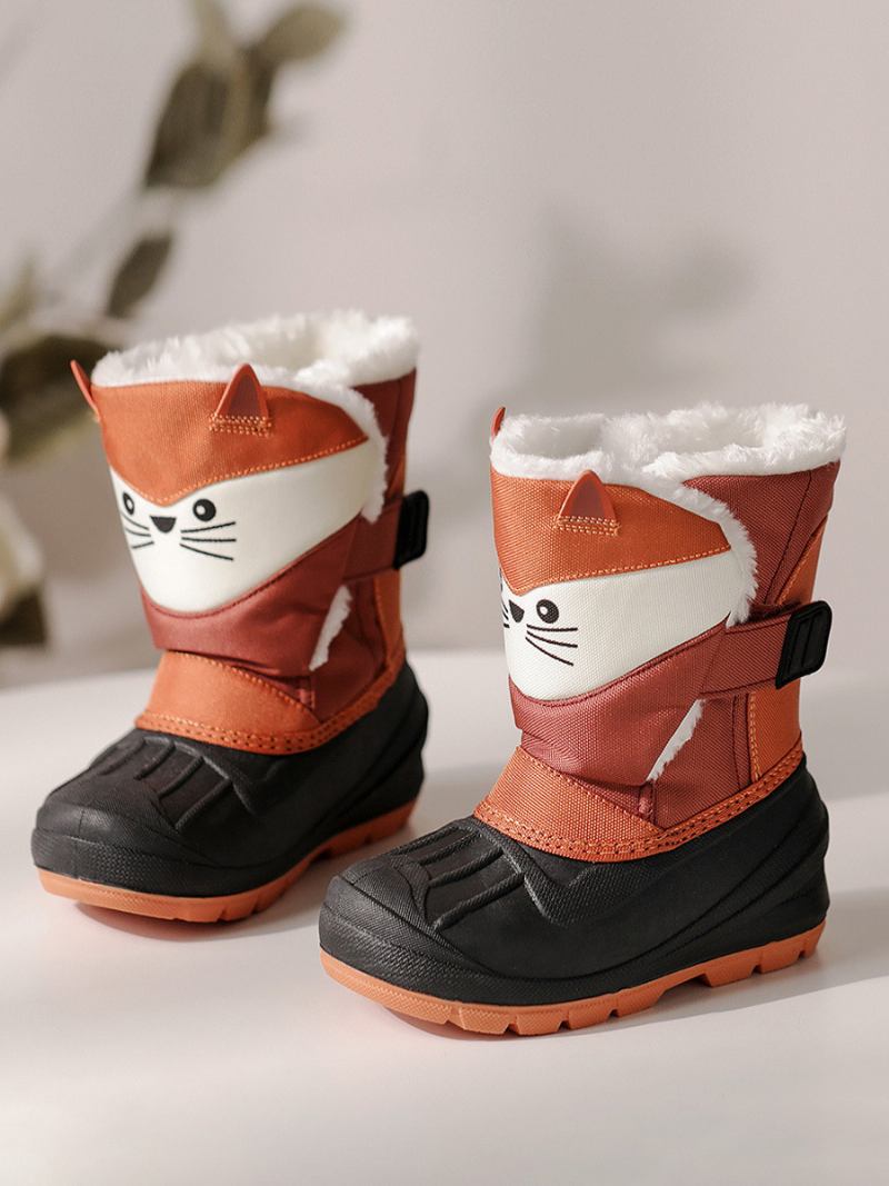 Sapatos Inverno Para Meninas Lindos Personagens Unicórnio Desenho Animado Nylon Com Estampa Botas Neve - Laranja