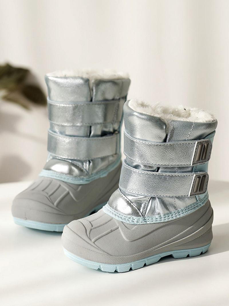 Sapatos Inverno Para Meninas Lindos Personagens Unicórnio Desenho Animado Nylon Com Estampa Botas Neve - Azul Céu Claro