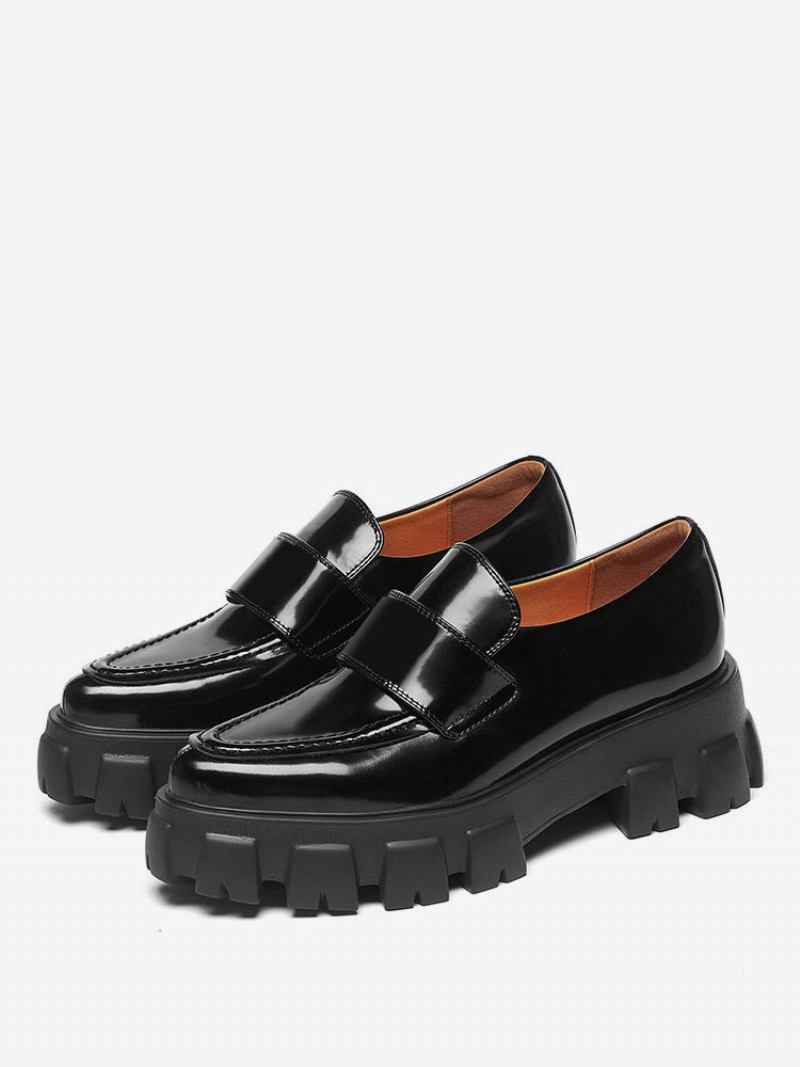 Mocassins Flatform Femininos Em Preto