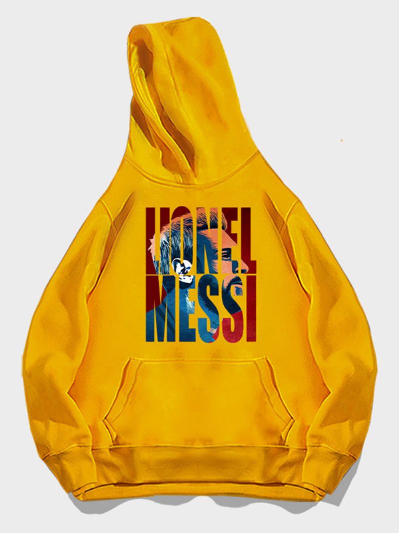 Argentina Messi Número 10 Moletom Com Capuz Masculino - Amarelo